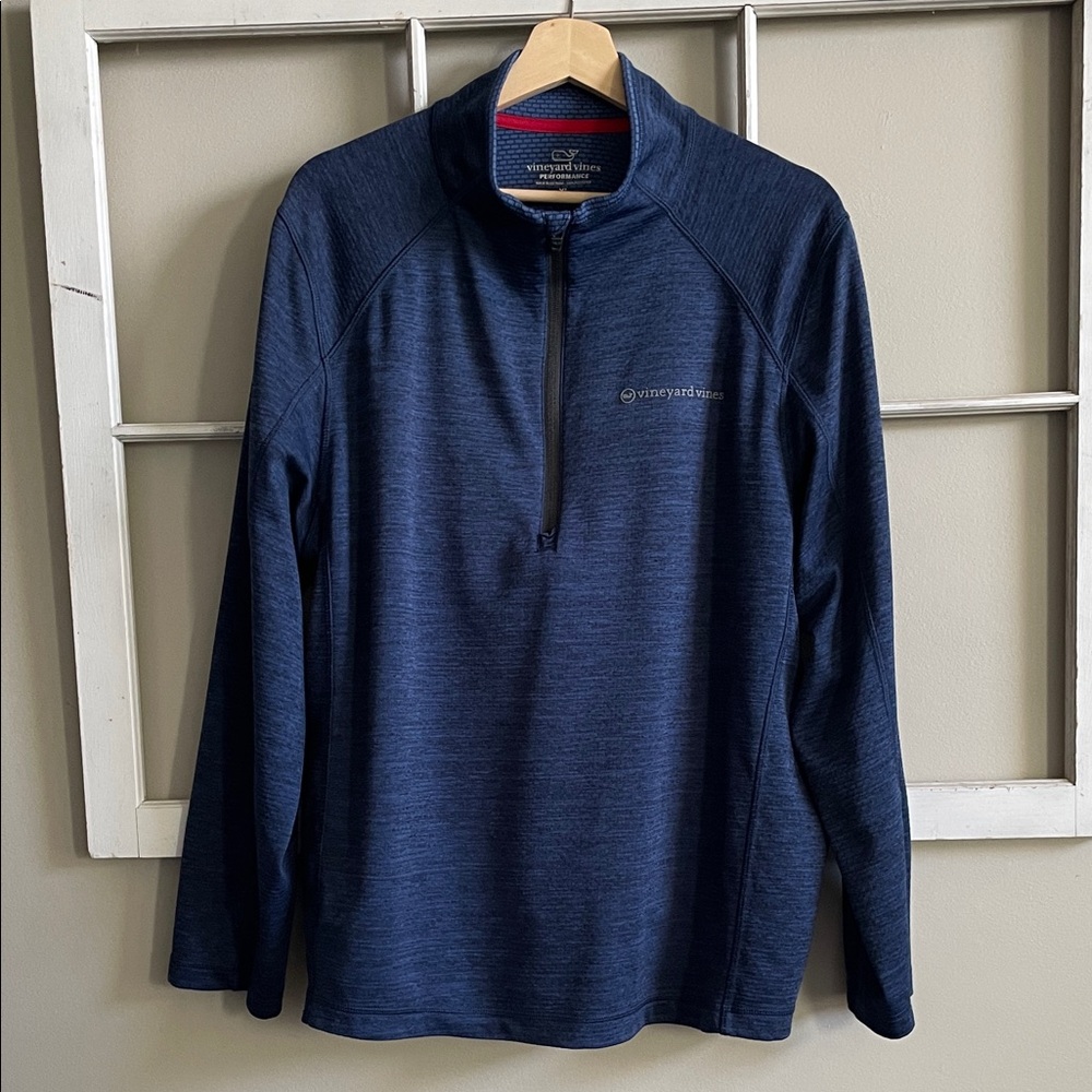Vineyard Vines Men's Navy Blue Quarter‑Zip Pullover